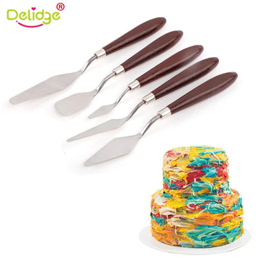 5pcs Stainless Steel Spatula Baking Pastry Tools Offset